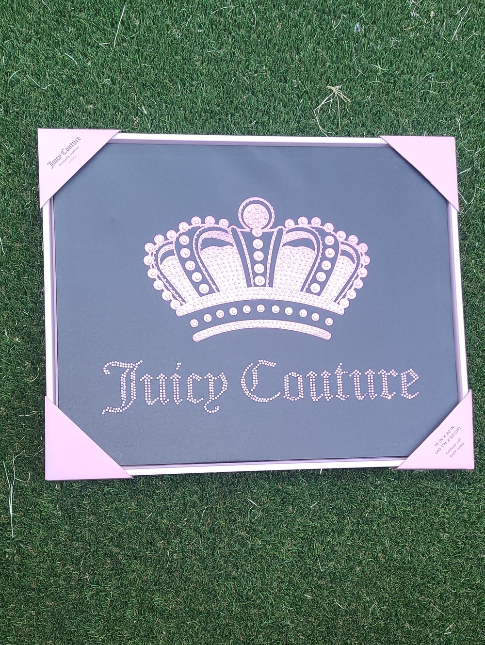 Juicy Couture Pink Rhinestone Crown Wall Art - 16x20